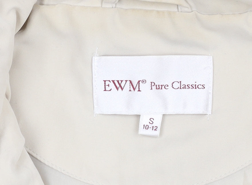 EWM Women's Beige Waistcoat Size 10-12, Full Zip Casual