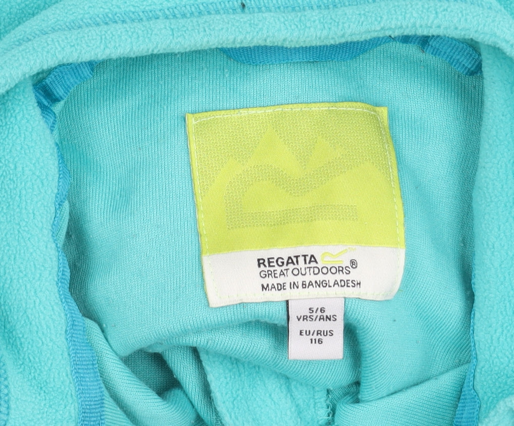 Regatta Girls Blue Fleece Pullover Hoodie, 5-6 Years