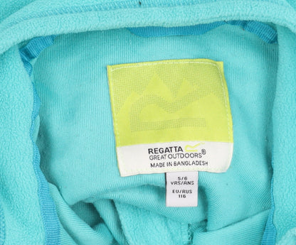 Regatta Girls Blue Fleece Pullover Hoodie, 5-6 Years