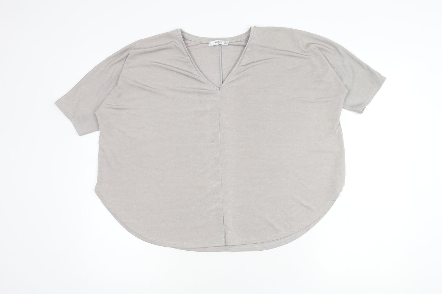 Womens UK Size S Mango Grey Basic T-Shirt