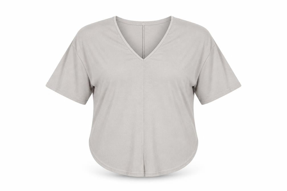 Womens UK Size S Mango Grey Basic T-Shirt