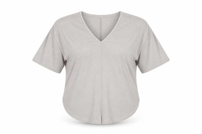Womens UK Size S Mango Grey Basic T-Shirt