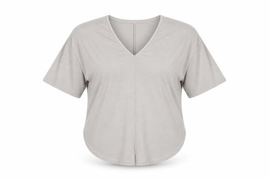 Womens UK Size S Mango Grey Basic T-Shirt
