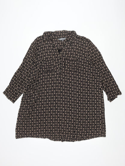 Womens UK Size 24 Principles Black Basic Blouse