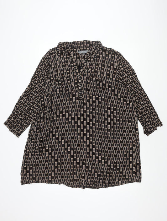 Womens UK Size 24 Principles Black Basic Blouse