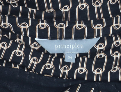 Womens UK Size 24 Principles Black Basic Blouse