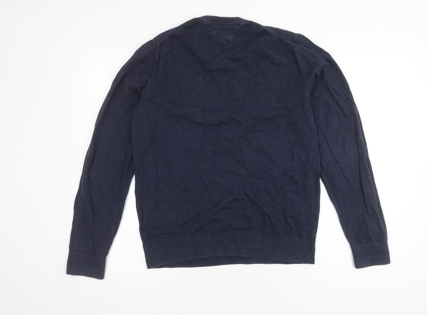 Tommy Hilfiger Men's Blue Cotton Cashmere Pullover M