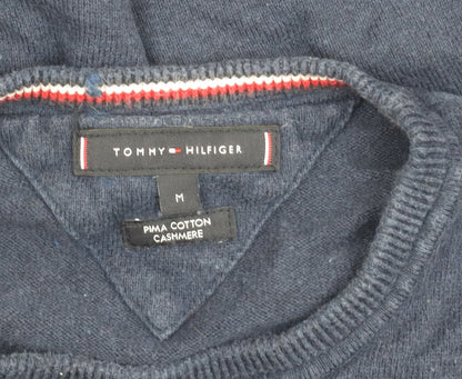 Tommy Hilfiger Men's Blue Cotton Cashmere Pullover M