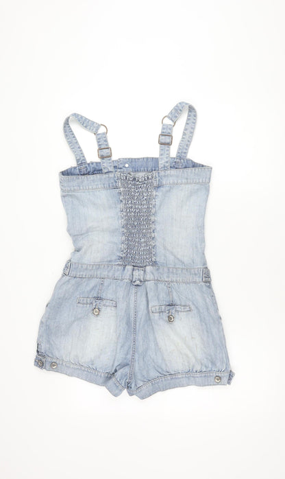 Miss Selfridge Women’s Blue Denim Dungaree Playsuit Size 12