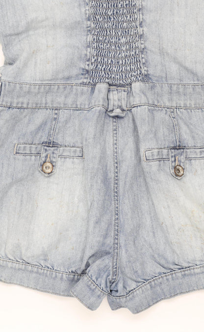 Miss Selfridge Women’s Blue Denim Dungaree Playsuit Size 12