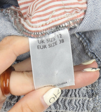 Miss Selfridge Women’s Blue Denim Dungaree Playsuit Size 12