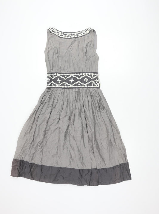 Phase Eight Women’s Grey A-Line Sleeveless Dress - Size 8
