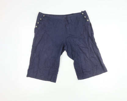 Marks & Spencer Women's Blue Petite Linen Shorts