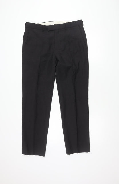 Samuel Slater Men's Black Wool Mohair Dress Pants