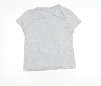 Womens UK Size S Disney Grey Basic T-Shirt