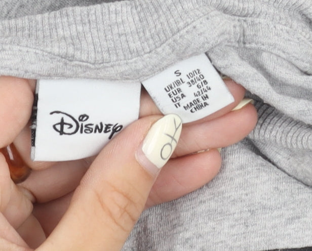 Womens UK Size S Disney Grey Basic T-Shirt