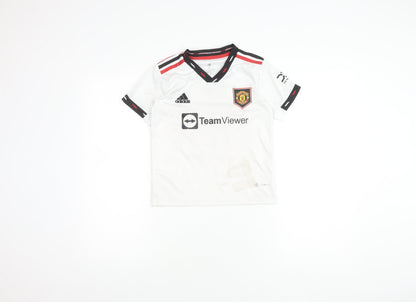 Adidas Boys White Rashford 10 Manchester Utd Jersey 22 T-Shirt