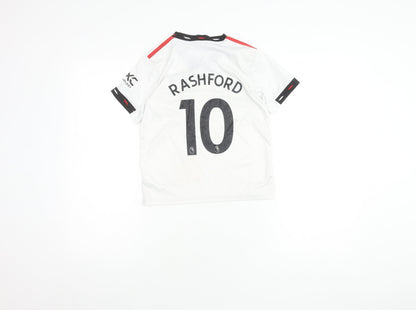 Adidas Boys White Rashford 10 Manchester Utd Jersey 22 T-Shirt