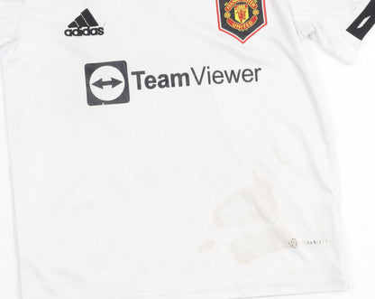 Adidas Boys White Rashford 10 Manchester Utd Jersey 22 T-Shirt
