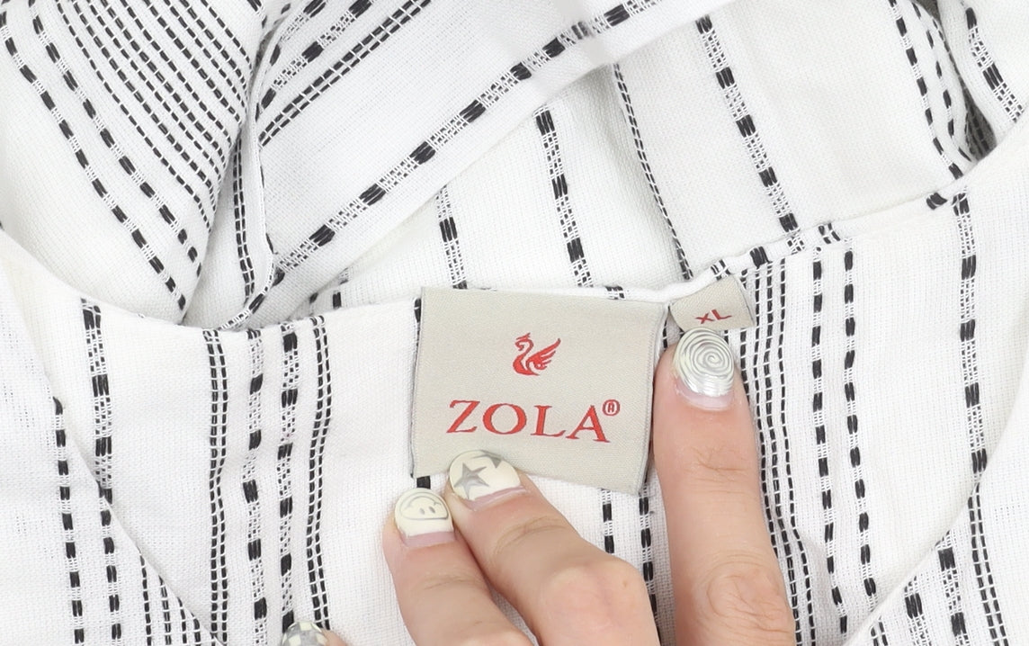 ZOLA Women's XL White Striped Dress