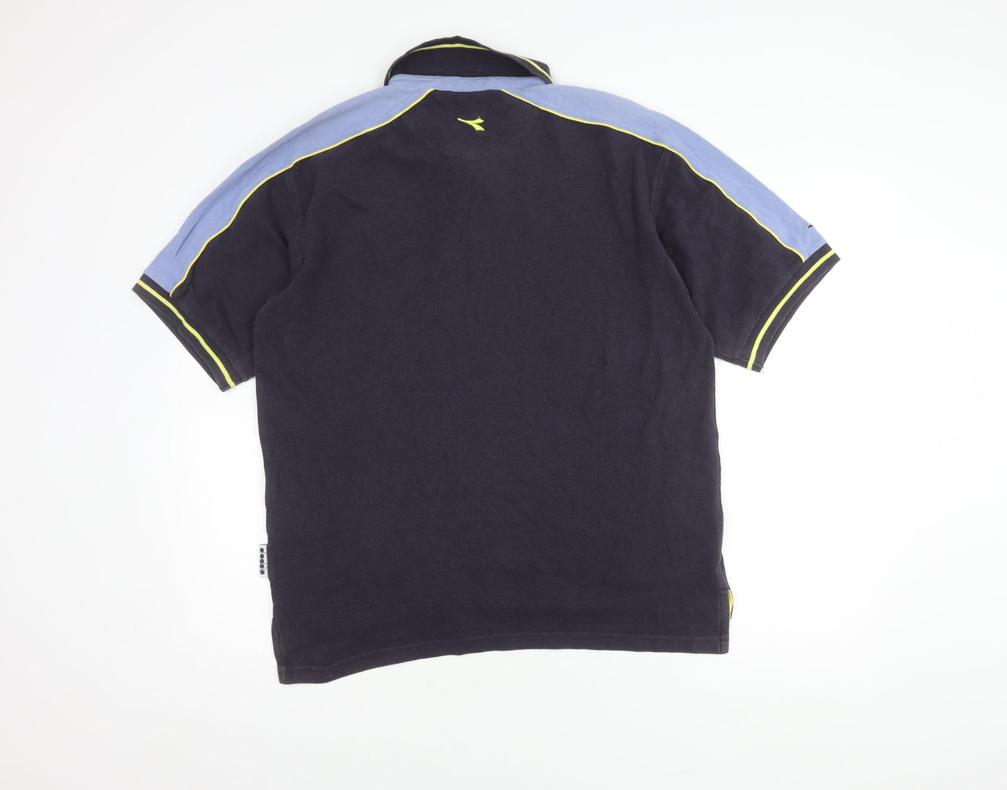 Diadora Men’s Black Polo Shirt L Cotton Short Sleeve