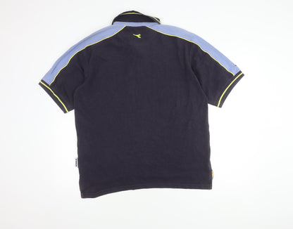 Diadora Men’s Black Polo Shirt L Cotton Short Sleeve