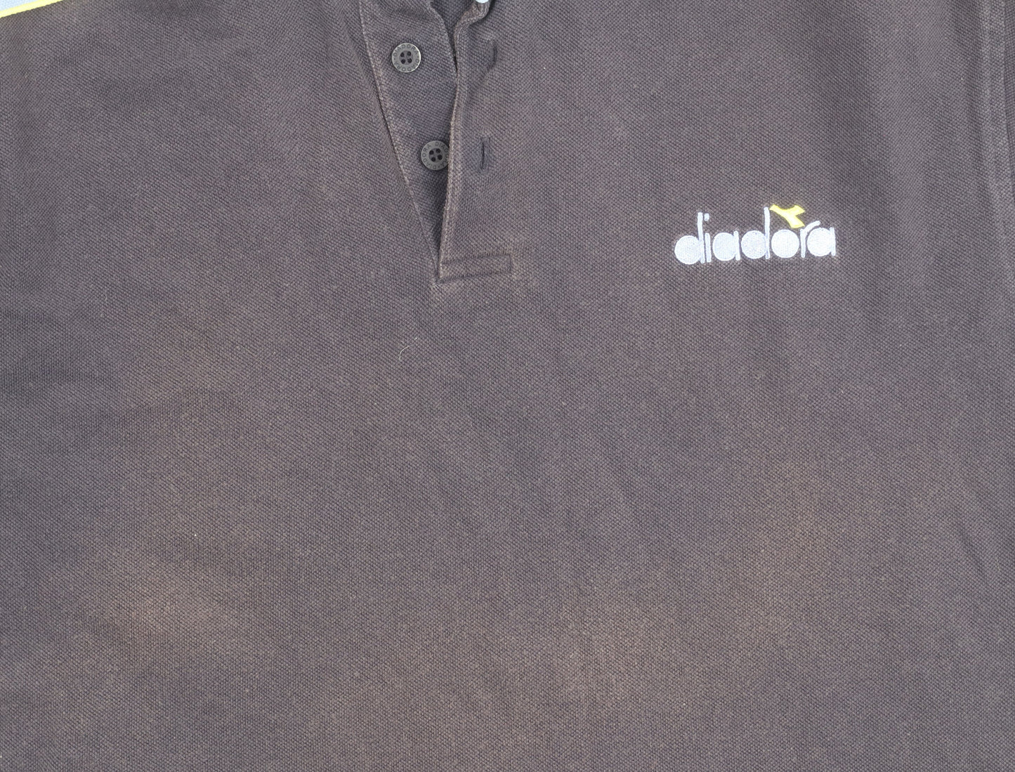 Diadora Men’s Black Polo Shirt L Cotton Short Sleeve