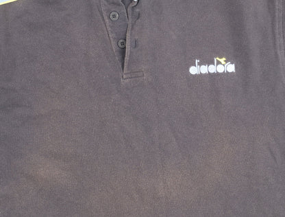 Diadora Men’s Black Polo Shirt L Cotton Short Sleeve