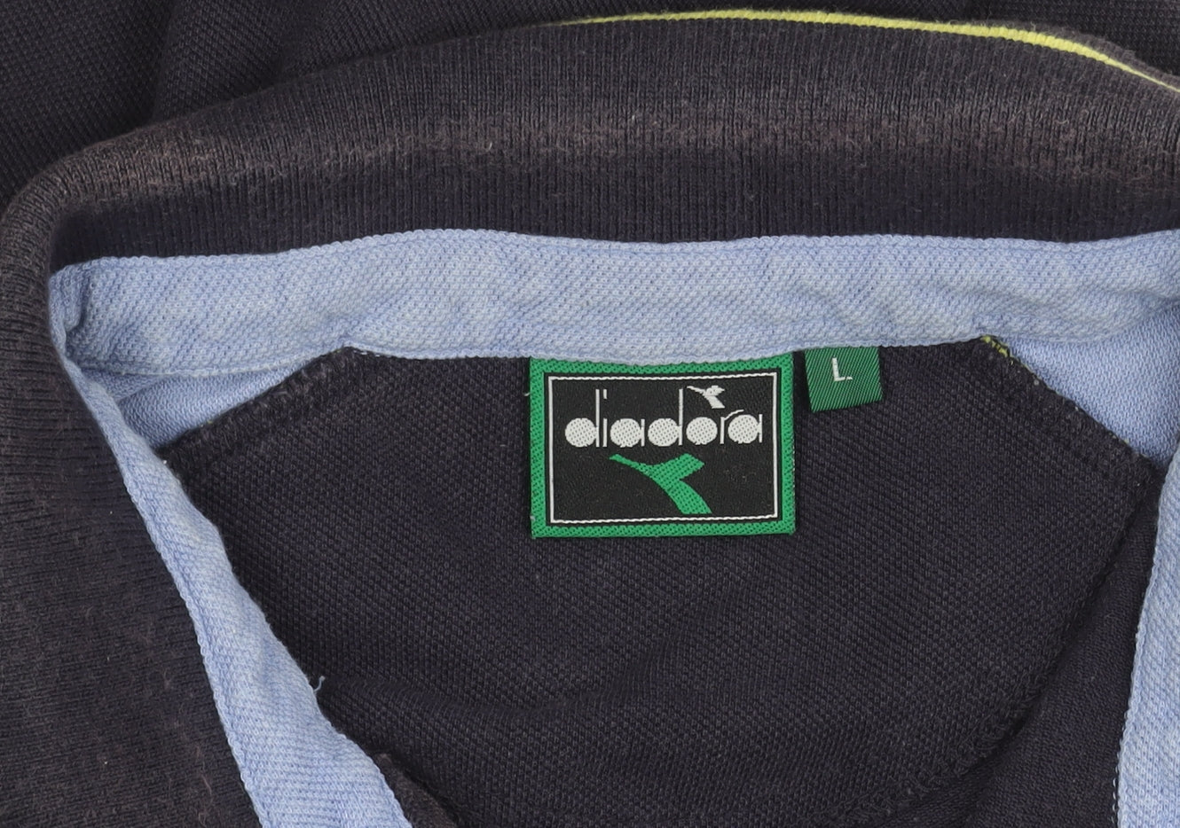 Diadora Men’s Black Polo Shirt L Cotton Short Sleeve