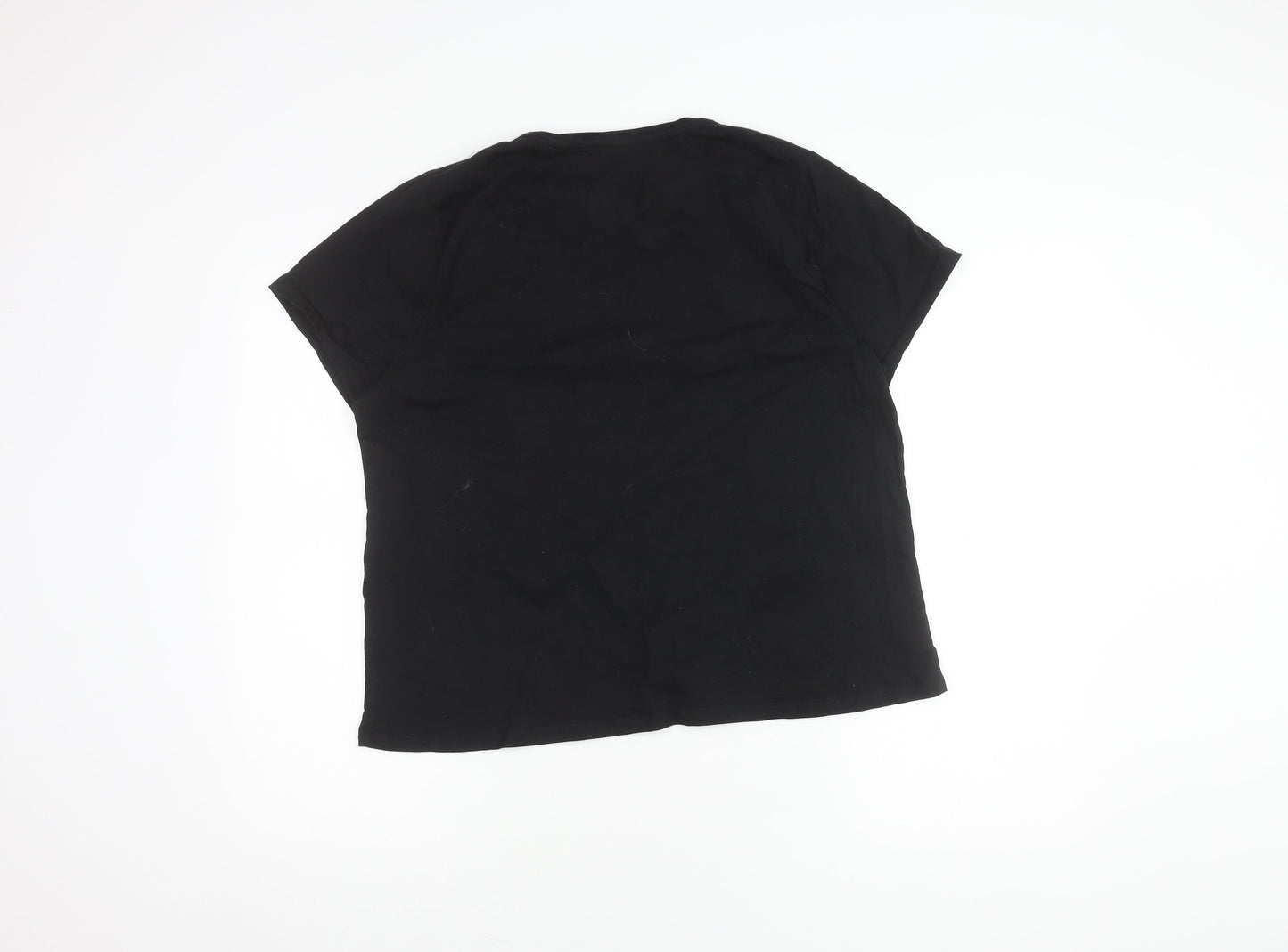 Womens UK Size 18 Peacocks Black Basic T-Shirt