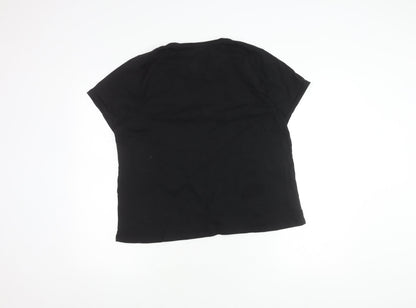 Womens UK Size 18 Peacocks Black Basic T-Shirt