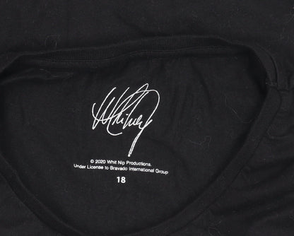 Womens UK Size 18 Peacocks Black Basic T-Shirt