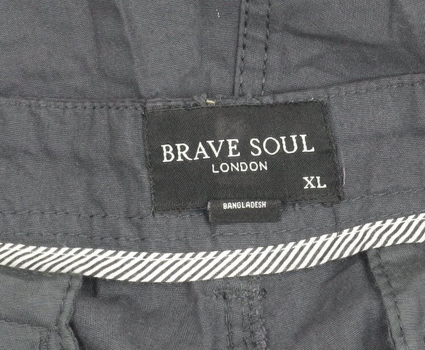 Brave Soul Men's Black Cargo Shorts XL