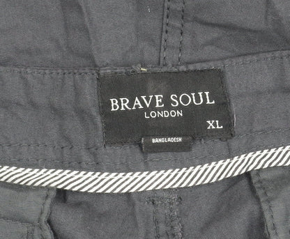 Brave Soul Men's Black Cargo Shorts XL