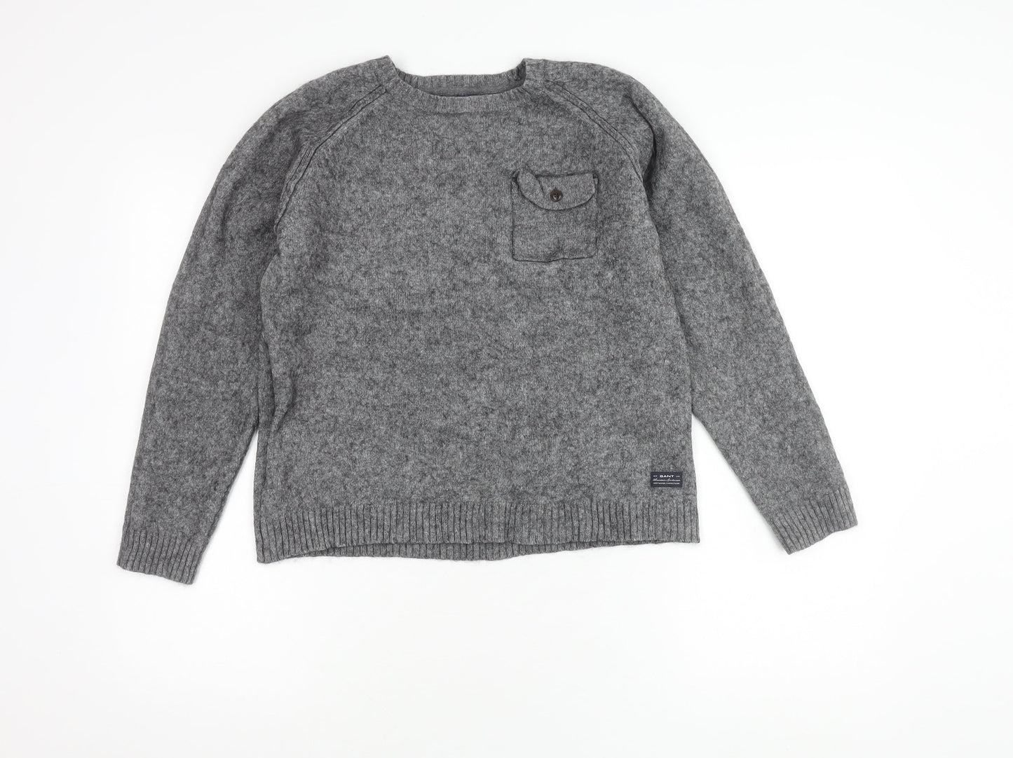 GANT Men's Grey Pullover Jumper Medium