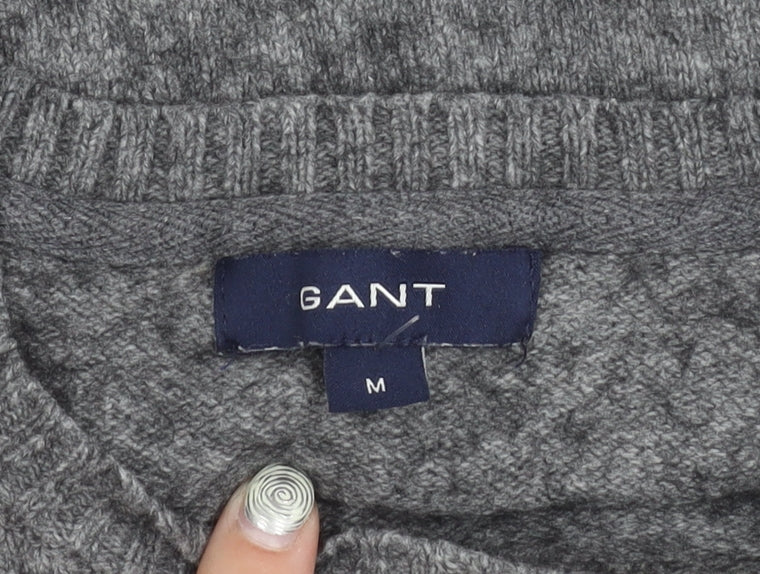 GANT Men's Grey Pullover Jumper Medium
