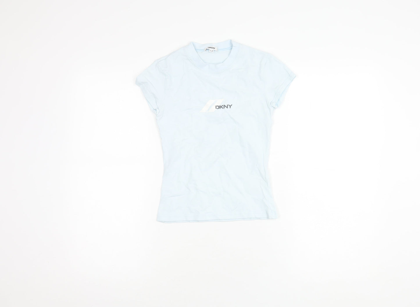 DKNY Girls Blue T-Shirt, Size 12 Years, Short Sleeve, Logo