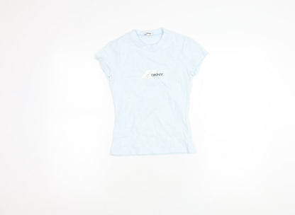 DKNY Girls Blue T-Shirt, Size 12 Years, Short Sleeve, Logo