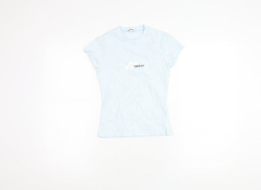 DKNY Girls Blue T-Shirt, Size 12 Years, Short Sleeve, Logo