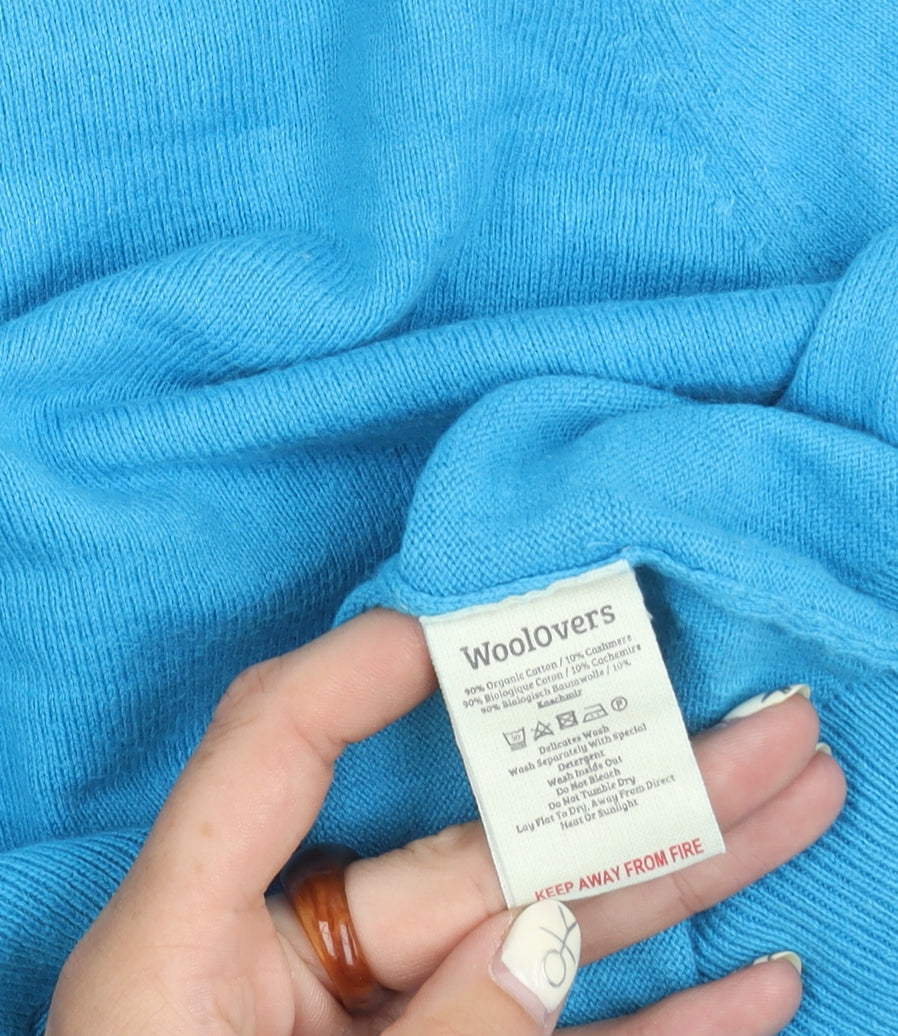 Woolovers Men's Blue V-Neck Pullover Jumper - M