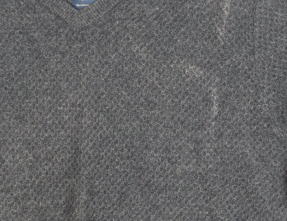 Hammond & Co. Men's Grey V-Neck Wool Pullover Jumper