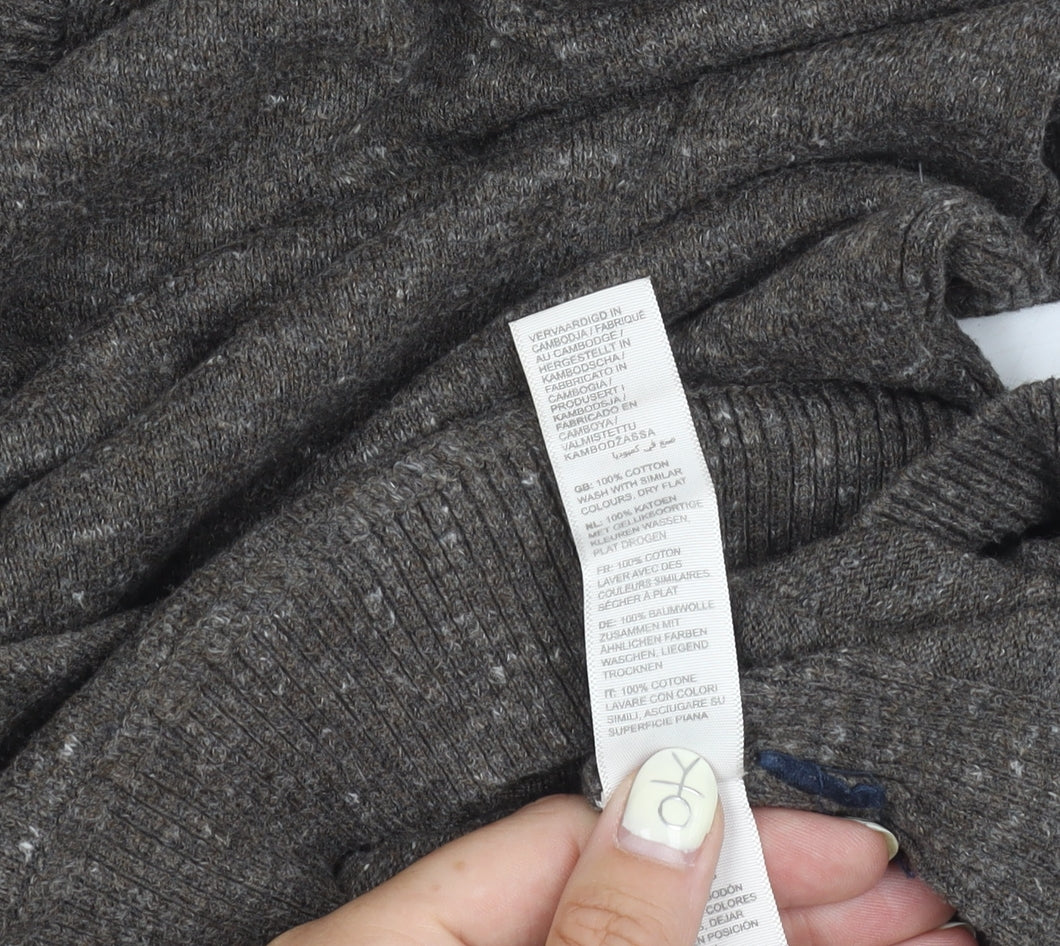 Fat Face Mens Brown Mock Neck 1/4 Zip Pullover - M