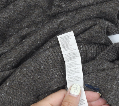 Fat Face Mens Brown Mock Neck 1/4 Zip Pullover - M