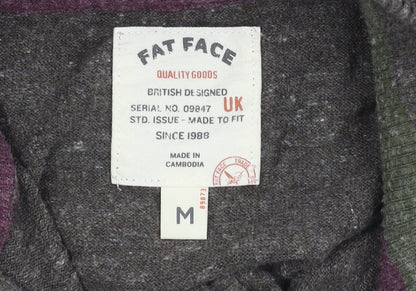 Fat Face Mens Brown Mock Neck 1/4 Zip Pullover - M