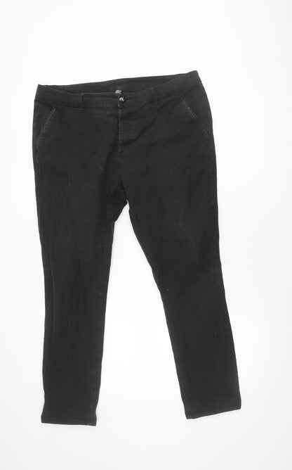 ASOS Men's Black Trousers, Size 36, Zip Closure