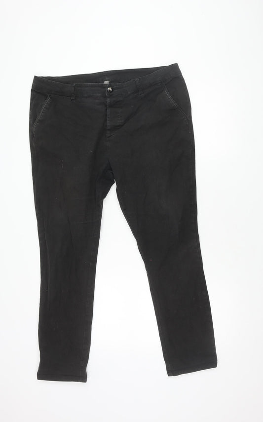 ASOS Men's Black Trousers, Size 36, Zip Closure