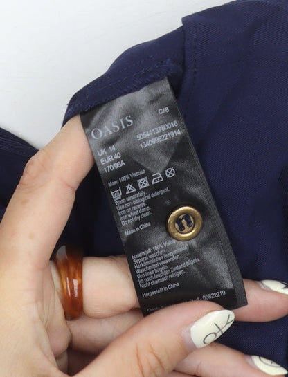 Womens UK Size 14 Oasis Blue Camisole Blouse