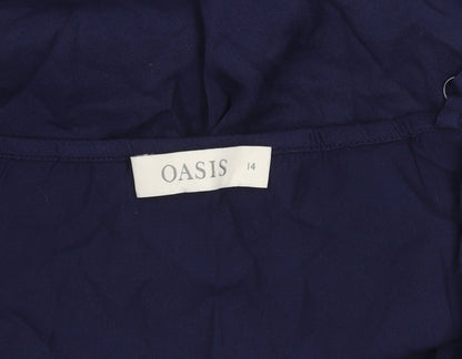 Womens UK Size 14 Oasis Blue Camisole Blouse