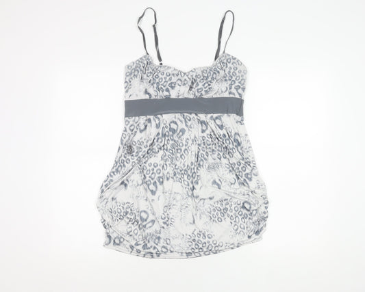 Quiz Women's Grey Animal Print Slip Dress - Size 14