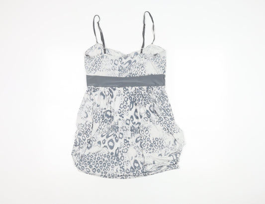 Quiz Women's Grey Animal Print Slip Dress - Size 14